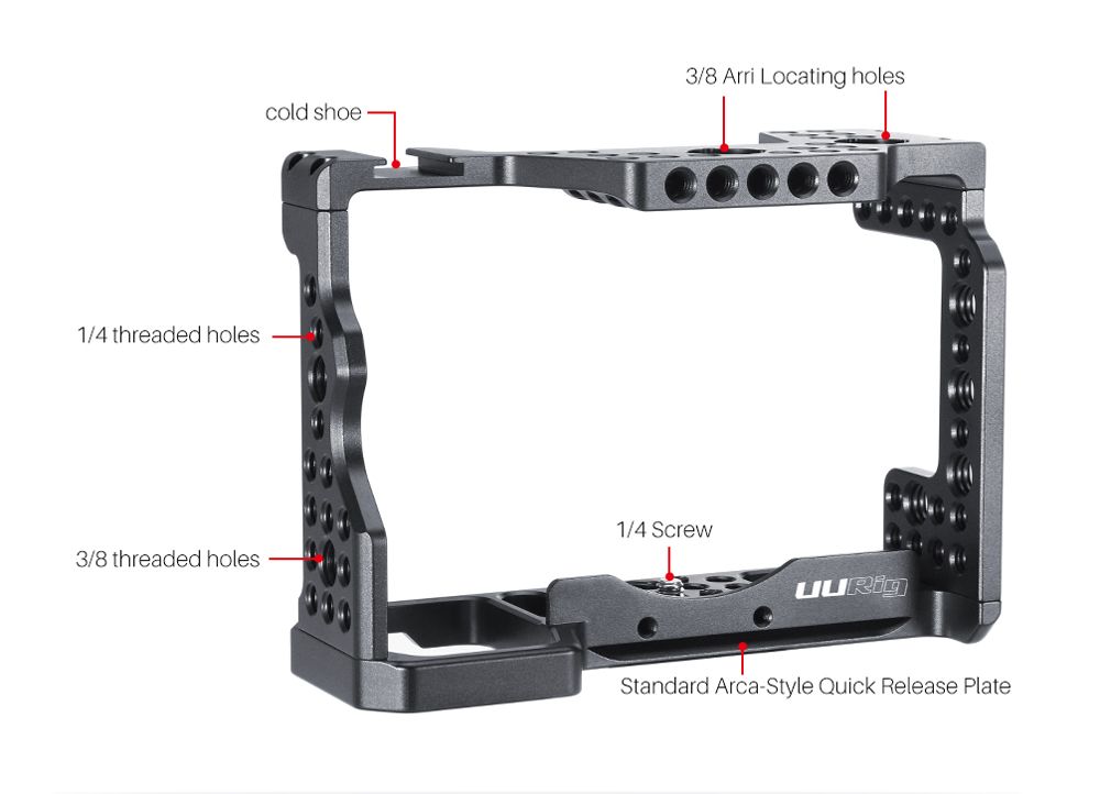 UURig-C-A73-Metal-Camera-Cage-with-Camera-Microphone-Light-Mount-Quick-Release-Plate-Arri-Hole-Exten-1657730