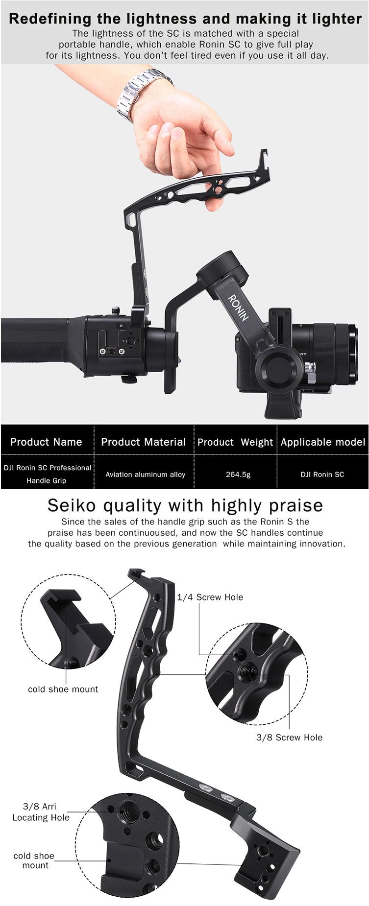 UURig-DH12-Gimbal-Handle-Handy-Sling-Grip-Handheld-Stabilizer-with-Cold-Shoe-Mount-for-DJI-Ronin-SC--1574566