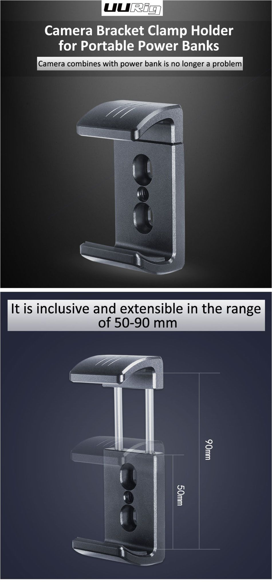UURig-R010-Bracket-Clamp-Holder-Extendable-Clip-for-DSLR-Camera-Cage-Stabilizer-Power-Bank-Smartphon-1534593