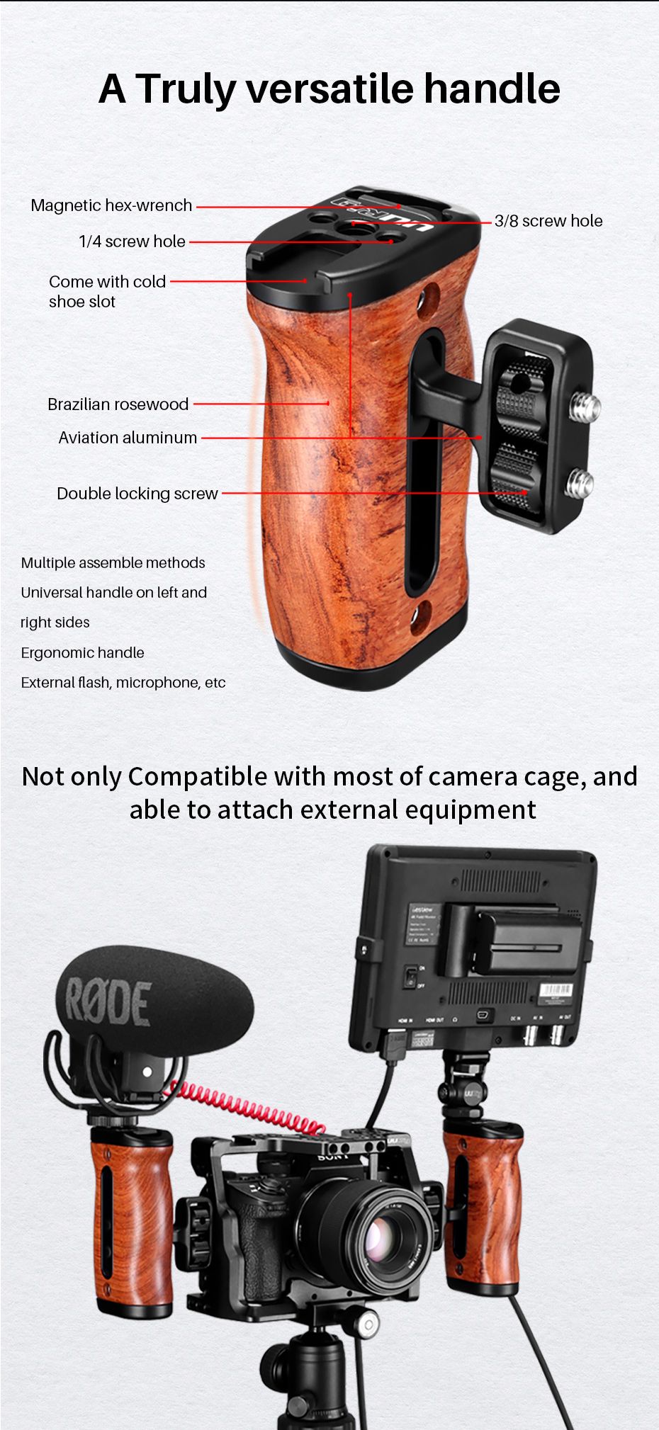 UURig-R027-Universal-Brazilian-Rosewood-Camera-Cage-Handle-Triple-Slide-Screw-Handle-Microphone-LED--1667157