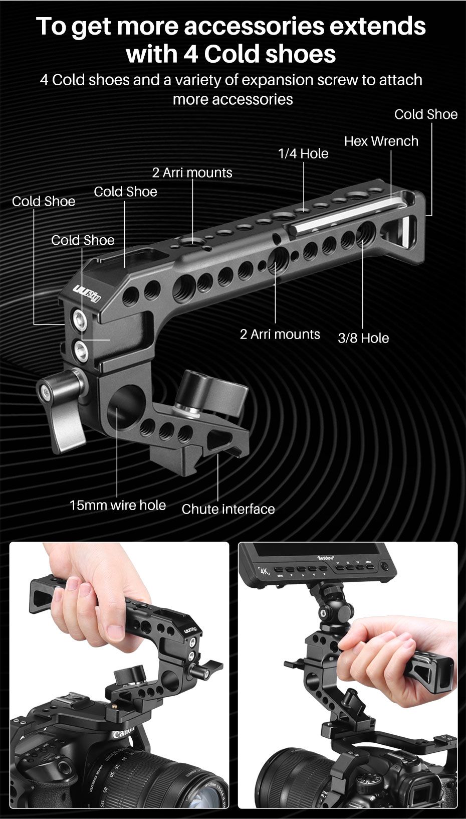 UURig-R042-Universal-Camera-Cage-Handle-Hand-Grip-With-14-Screw-Cold-Shoe-Mount-for-DSLR-1682907