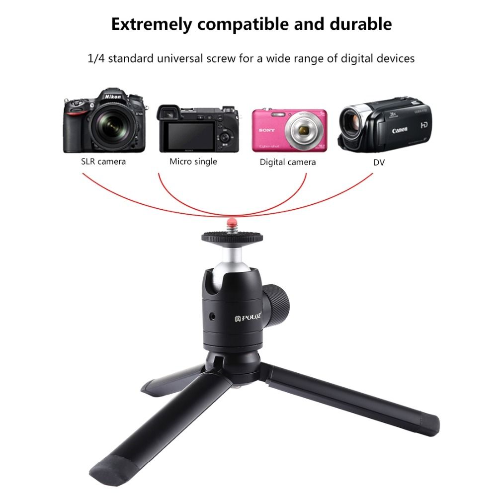 PULUZ-PKT44-Mini-Desktop-Portable-Tripod-with-360-Degree-Rotation-Tripod-Ball-Head-1522185