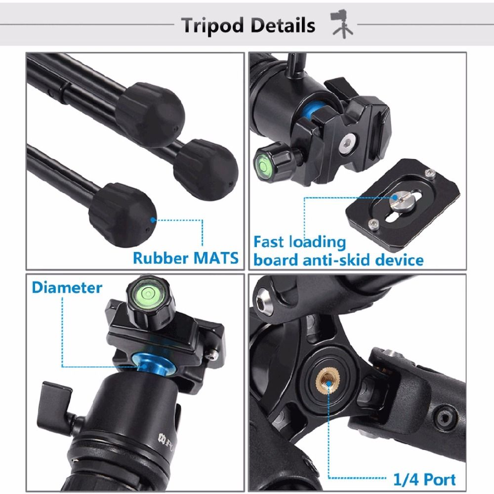 PULUZ-PU3001-Mini-Pocket-Tripod-Monopod-Holder-360-Degree-Ball-Head-for-DSLR-Camera-Camcorder-1177310