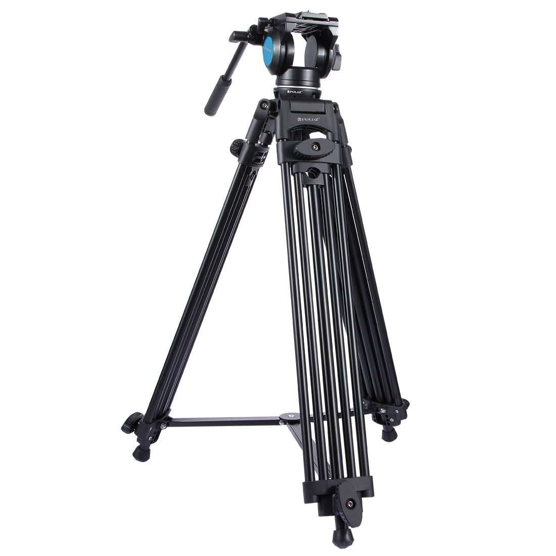 PULUZ-PU3003-Adjustable-Aluminum-Alloy-Tripod-62-160CM-with-Fluid-Drag-Tripod-Head-1198841