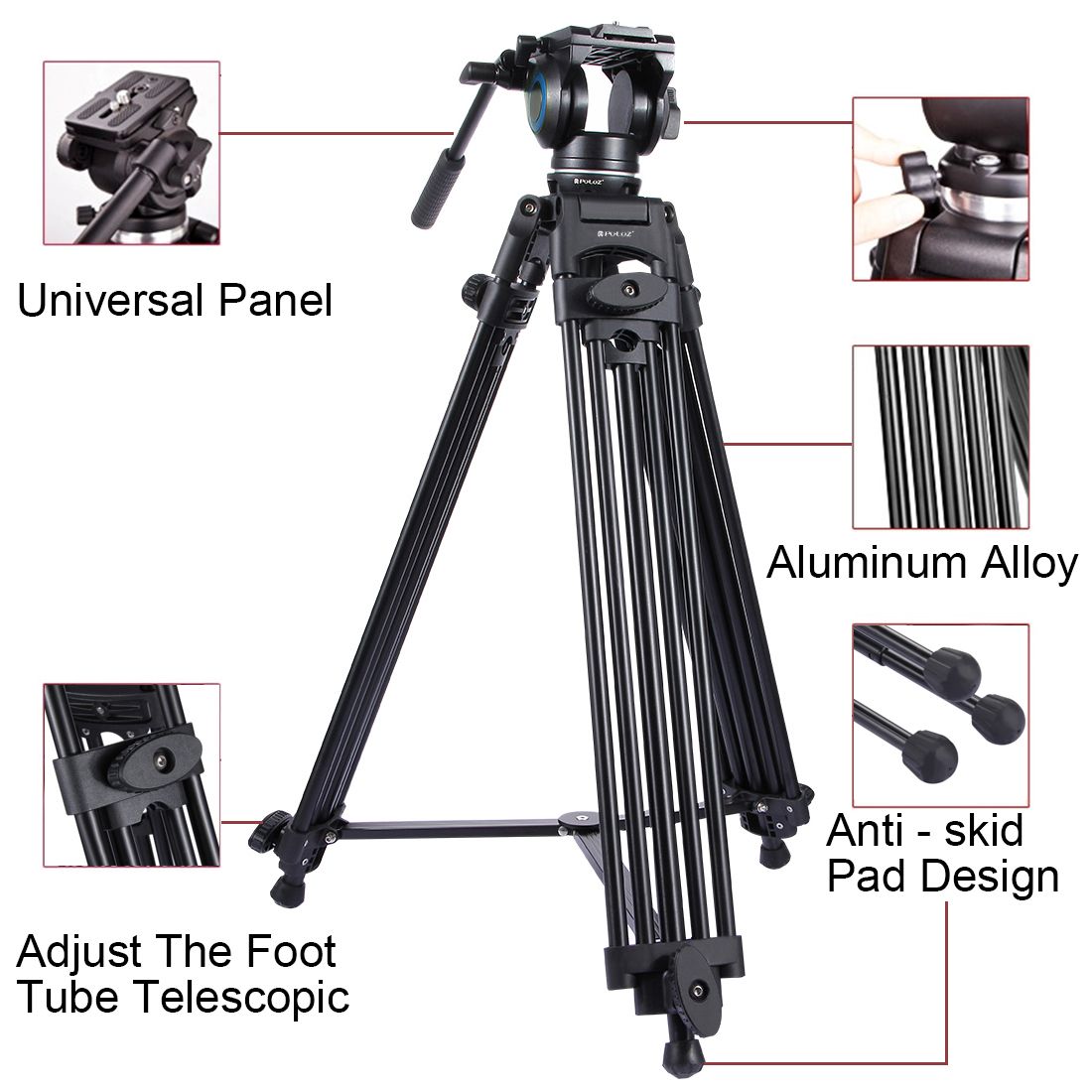 PULUZ-PU3003-Professional-Heavy-Duty-Aluminum-Alloy-Tripod-for-DSLR-SLR-Camera-Video-Camcorder-1198843