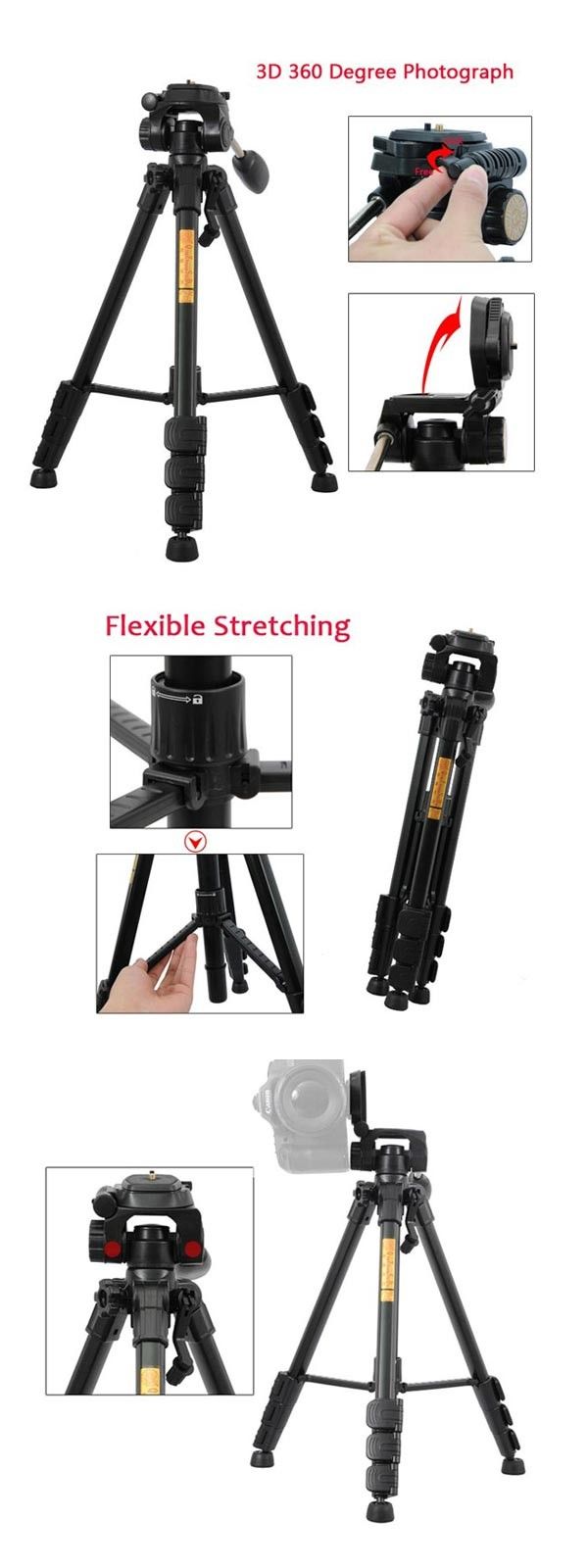 Portable-QZSD-Q111-4-Sections-5KG-Tripod-With-Q08-Rocker-Arm-Ball-Head-For-SLR-Camera-1001454
