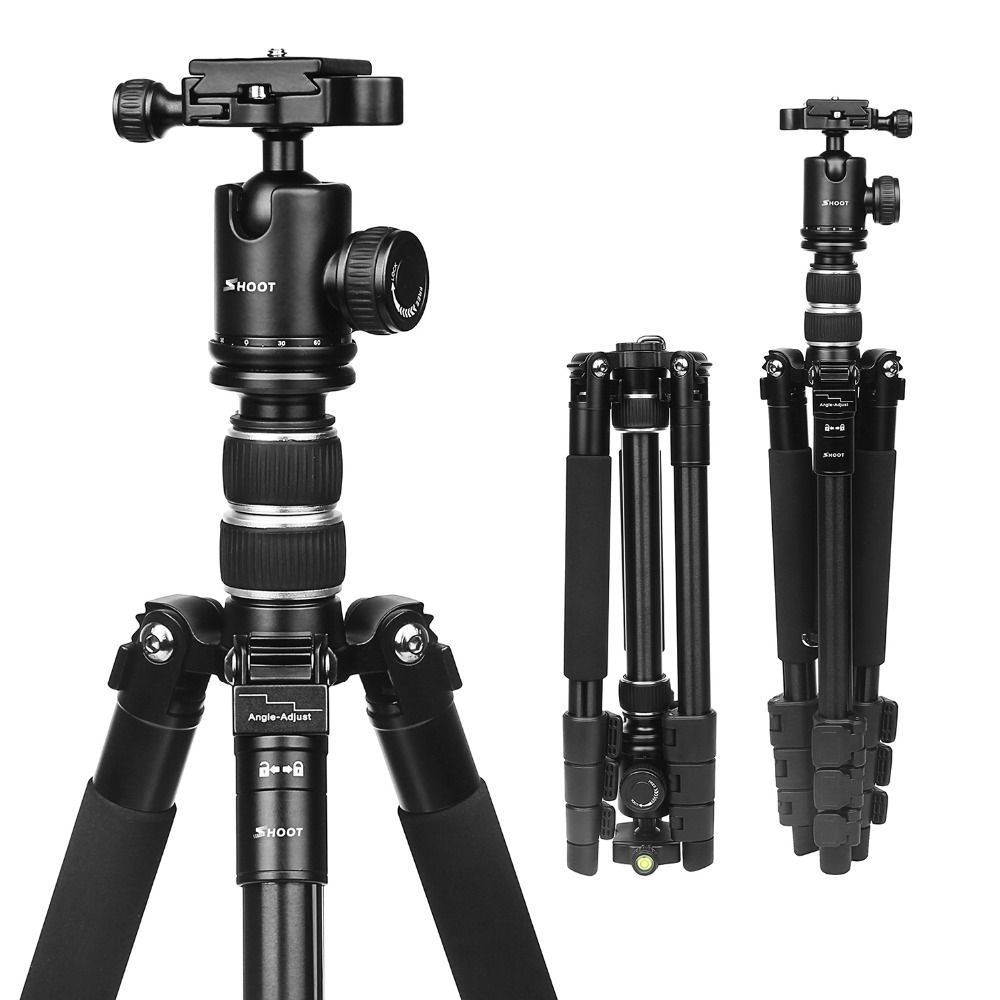 SHOOT-XTGP438-Aluminum-Alloy-4-Sections-Camera-Tripod-for-Canon-for-Nikon-DSLR-Stand-With-Ball-Head--1280846