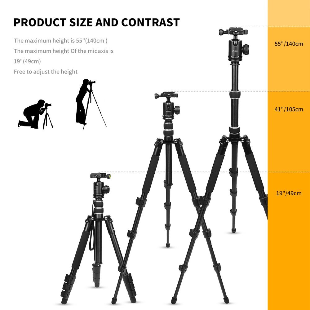 SHOOT-XTGP438-Aluminum-Alloy-4-Sections-Camera-Tripod-for-Canon-for-Nikon-DSLR-Stand-With-Ball-Head--1280846