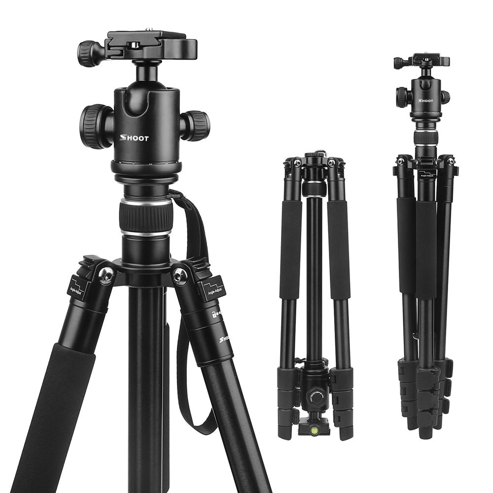 SHOOT-XTGP439-Aluminum-Alloy-4-Sections-Camera-Tripod-for-DSLR-Stand-With-Ball-Head-8kg-Max-Load-1280847