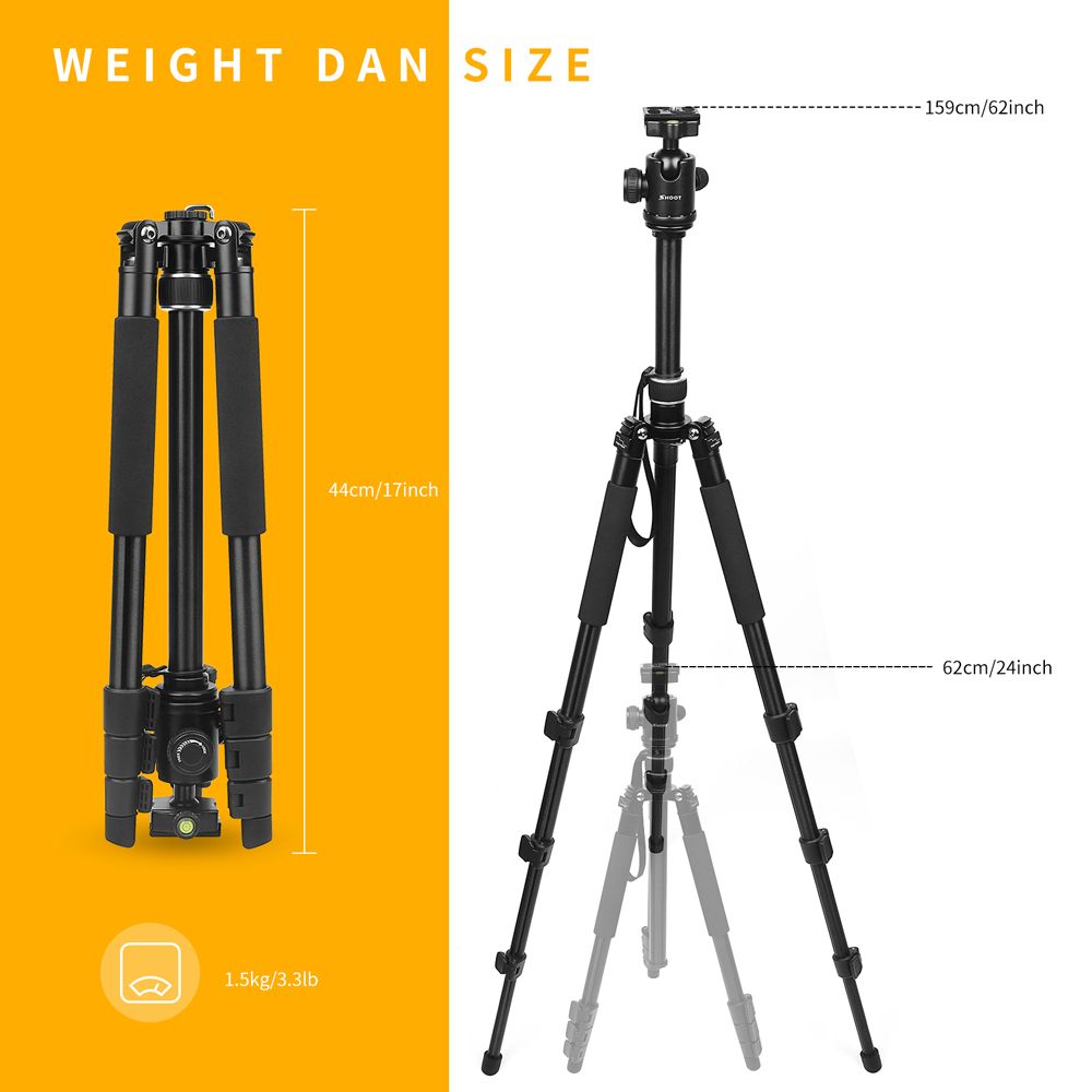 SHOOT-XTGP439-Aluminum-Alloy-4-Sections-Camera-Tripod-for-DSLR-Stand-With-Ball-Head-8kg-Max-Load-1280847