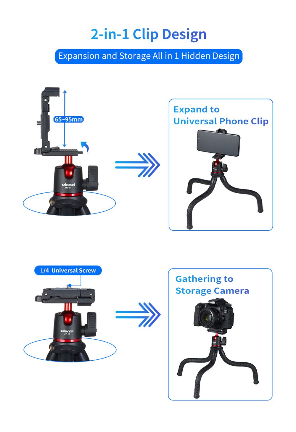 Ulanzi-MT-11-Octopus-Flexible-12KG-Payload-Black-Tripod-with-2-in-1-Phone-Clip-for-DSLR-Camera-Smart-1656111