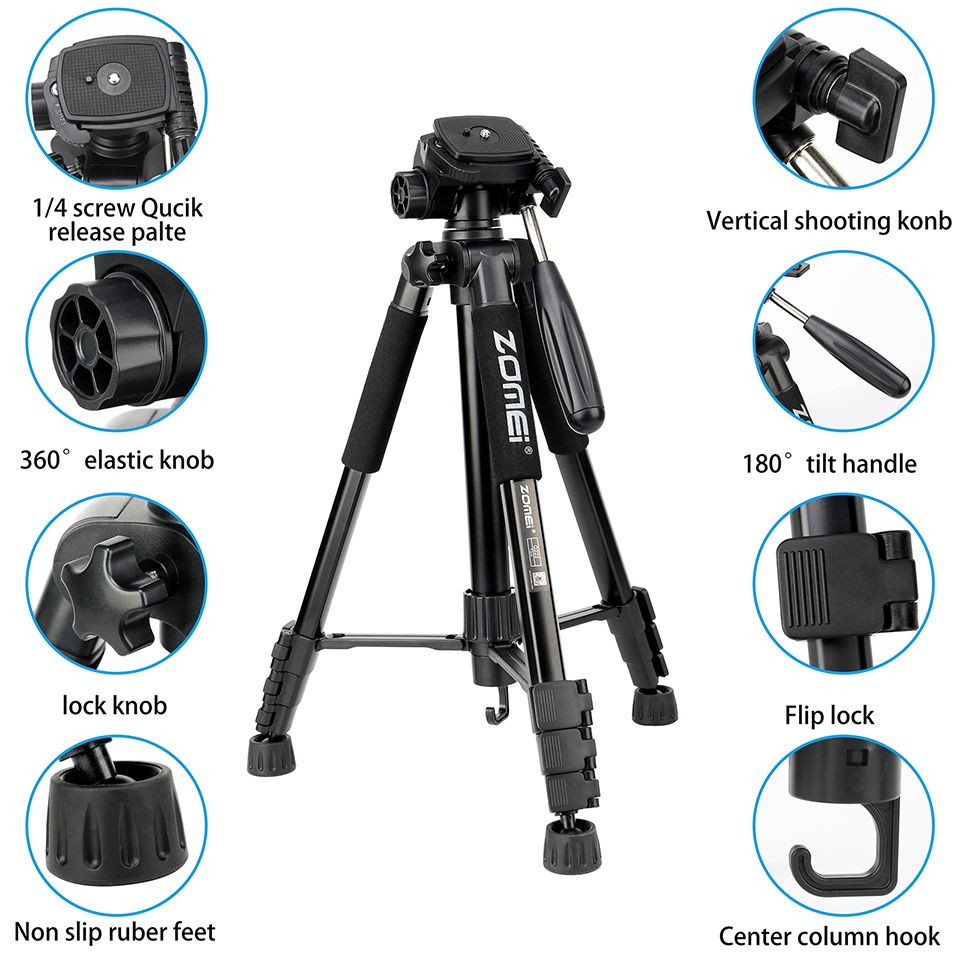 ZOMEI-Tripod-Q222-Monopod-Camera-Stand-Multi-function-Flexible-Professional-Tripod-for-Travel-Smartp-1764618