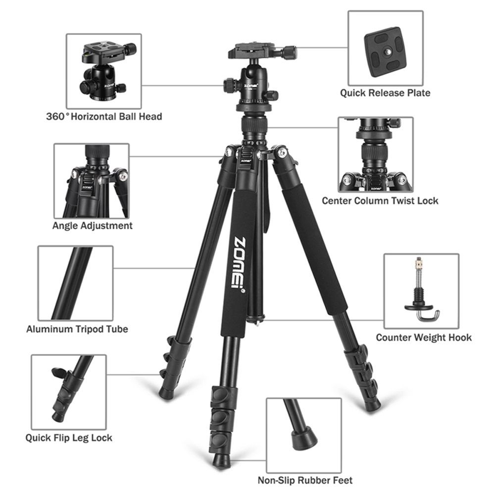 Zomei-Q555-Professional-Tripod-Aluminum-Flexible-Portable-Camera-Tripod-Stand-Tripe-with-Ball-Head-f-1410262