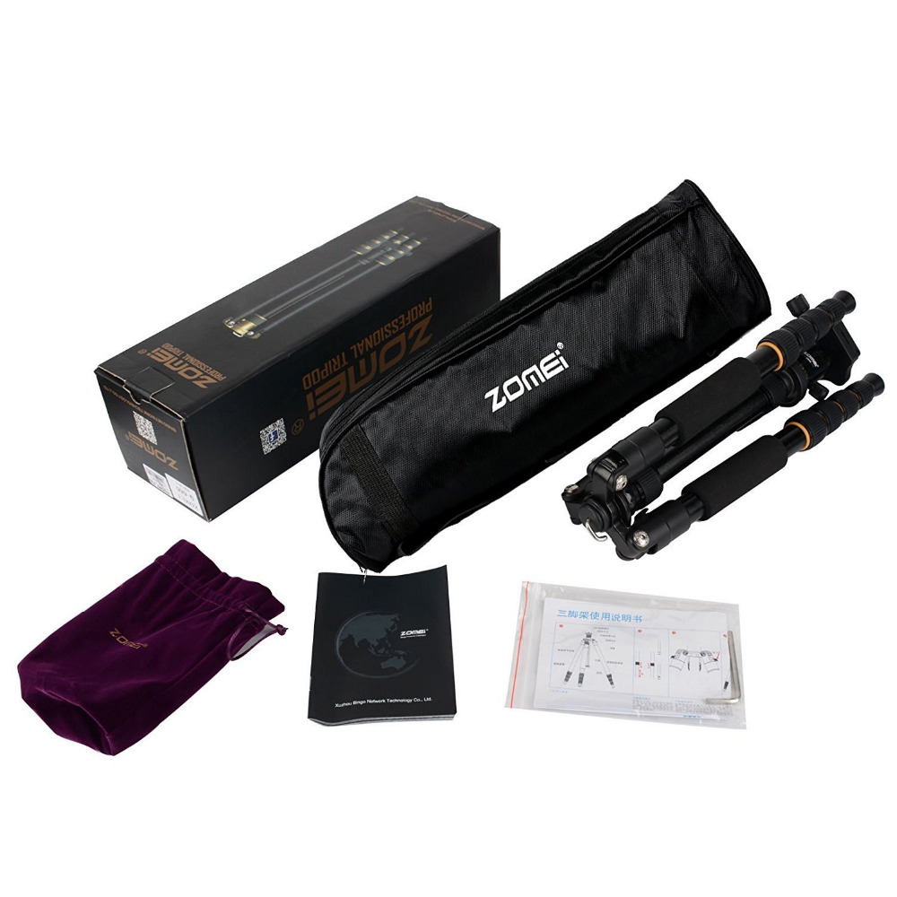 ZOMEI-Q666-Lightweight-Portable-Professional-Travel-Camera-Tripod-Monopod-Aluminum-Ball-Head-Compact-1764619