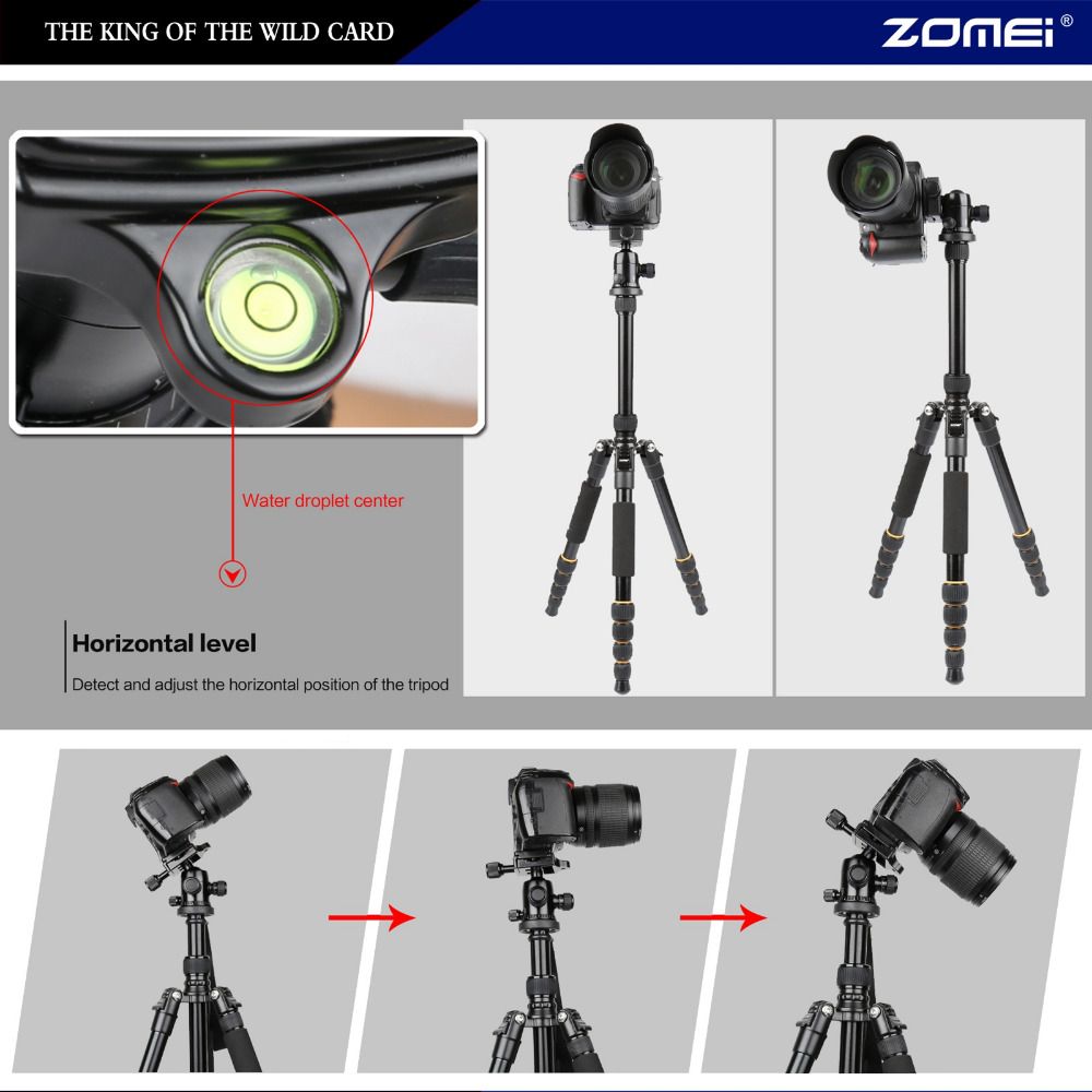 ZOMEI-Q666-Lightweight-Portable-Professional-Travel-Camera-Tripod-Monopod-Aluminum-Ball-Head-Compact-1764619