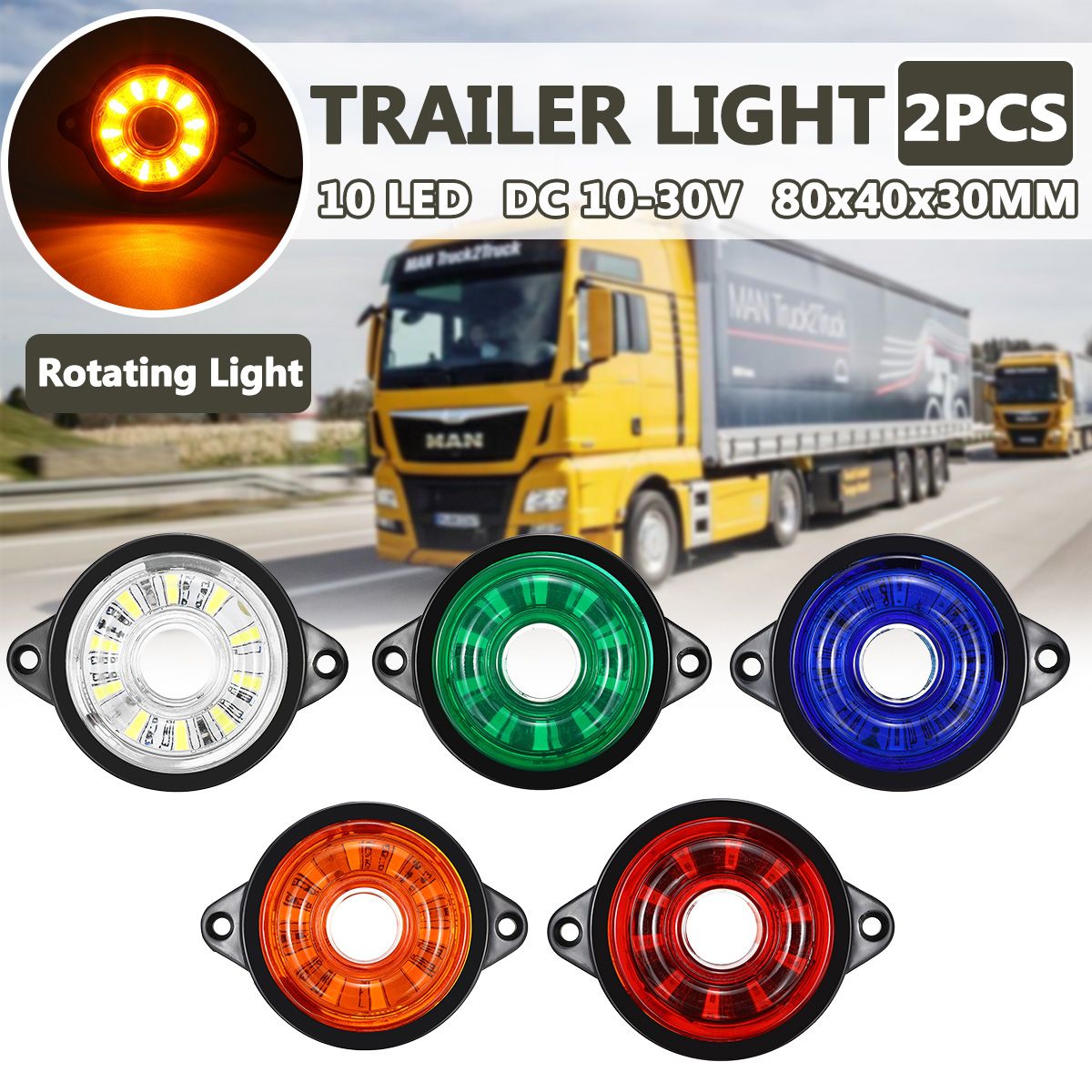 2PCS-10-30V-Trailer-Side-Lights-10-LED-Marker-Lamp-Truck-Caravan-Clearance-1742169