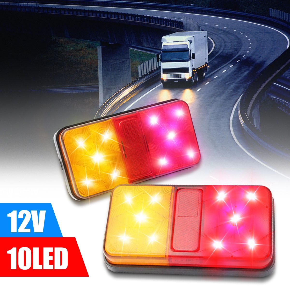 2PCS-12V-10LED-Truck-Car-Rear-Tail-Light-Stop-Indicator-Lamp-Taillight-956753