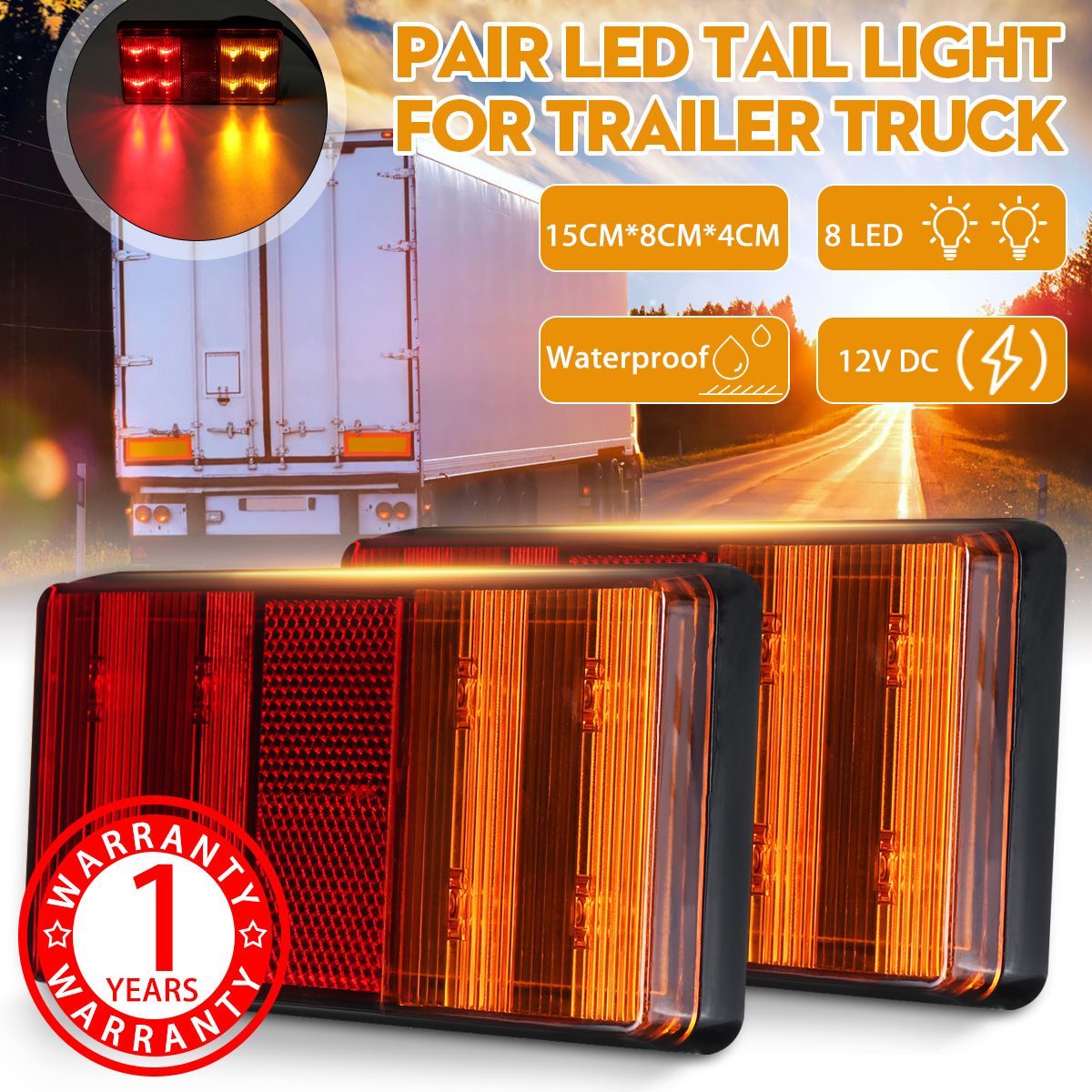 2PCS-8-LED-Tail-Brake-Indicator-Lights-IP67-Waterproof-Red-Yellow-Color-Universal-For-12V-Truck-Trai-1562508