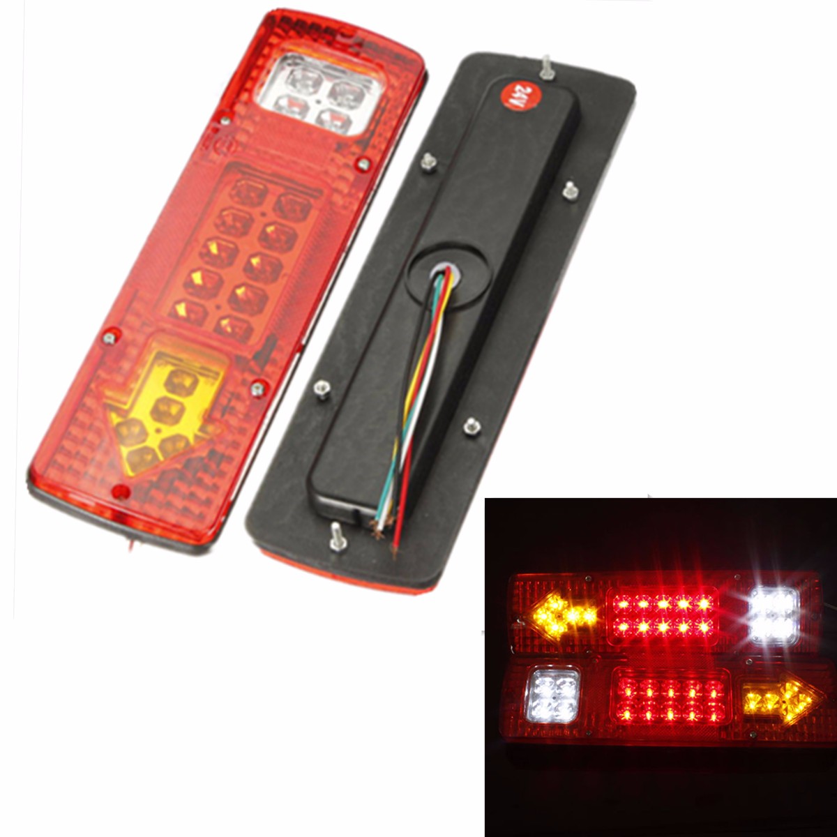 2X-12V-19-LED-Car-Truck-Rear-Light-Indicator-Lamp-Yellow-922296