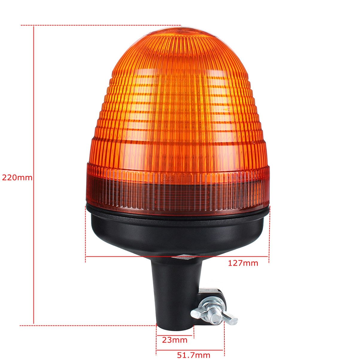 60-LED-Rotating-Flashing-Light-Amber-Beacon-DIN-Pole-Mount-Tractor-Warning-Light-Lamp-1224V-1701182