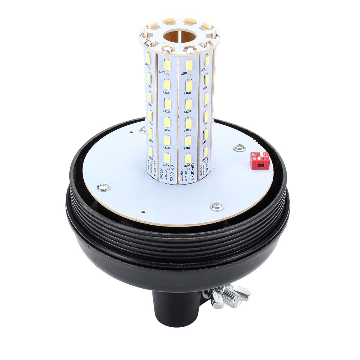 60-LED-Rotating-Flashing-Light-Amber-Beacon-DIN-Pole-Mount-Tractor-Warning-Light-Lamp-1224V-1701182