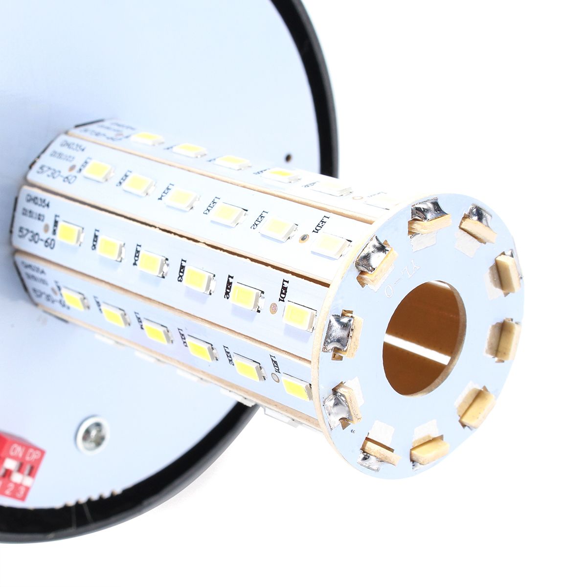 60-LED-Rotating-Flashing-Light-Amber-Beacon-DIN-Pole-Mount-Tractor-Warning-Light-Lamp-1224V-1701182