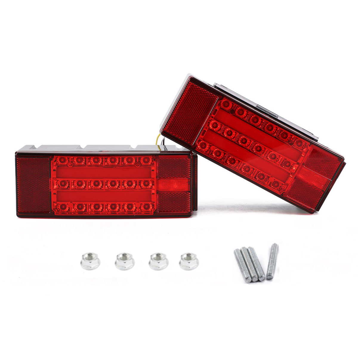 Pair-LED-Rectangle-Stud-Stop-Turn-Tail-Lights-Waterproof-Red-for-Truck-Trailer-Boat-1659899