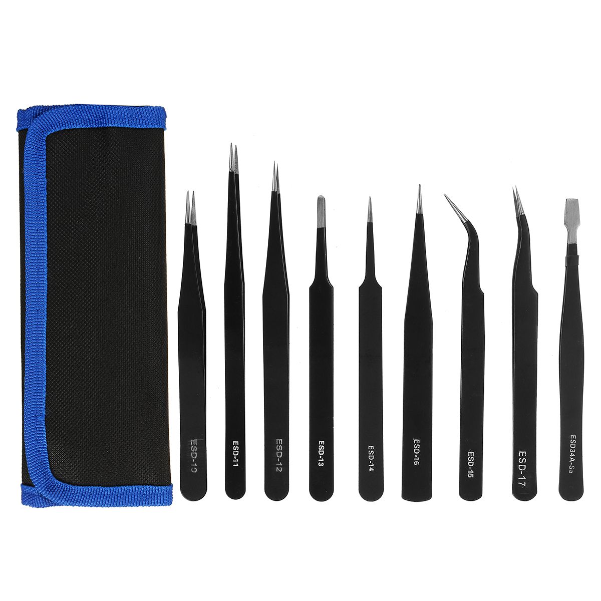 9Pcs-PrecisIion-Tweezers-Tools-Kit-Soldering-Welding-Tip-Curved-Straight-Steel-1705445