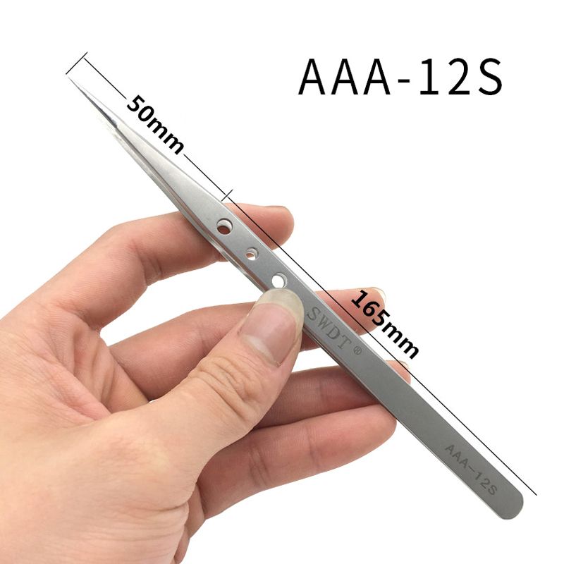 AAA-12S-AAA-14S-AAA-15S-PrecisIion-Pointed-Tweezers-Stainless-Steel-Clamps-Lengthened-Anti-Static-Tw-1456102