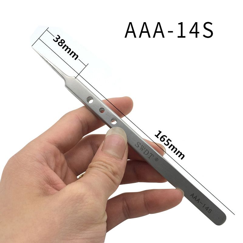 AAA-12S-AAA-14S-AAA-15S-PrecisIion-Pointed-Tweezers-Stainless-Steel-Clamps-Lengthened-Anti-Static-Tw-1456102