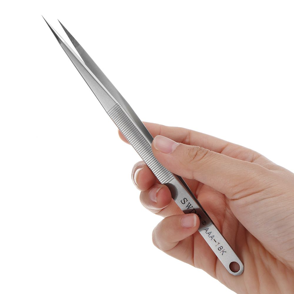 AAA-18K-Precision-Tweezer-Straight-Tip-Tweezer-Electronic-Maintenance-Tools-Stainless-Steel-1349031