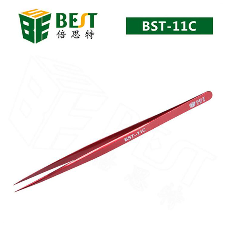 BEST-BST-11C-Color-tweezer-Plating-Color-302-Material-Special-Tip-Clamp-Anti-acid-Anti-Magnetic-Plus-1363158