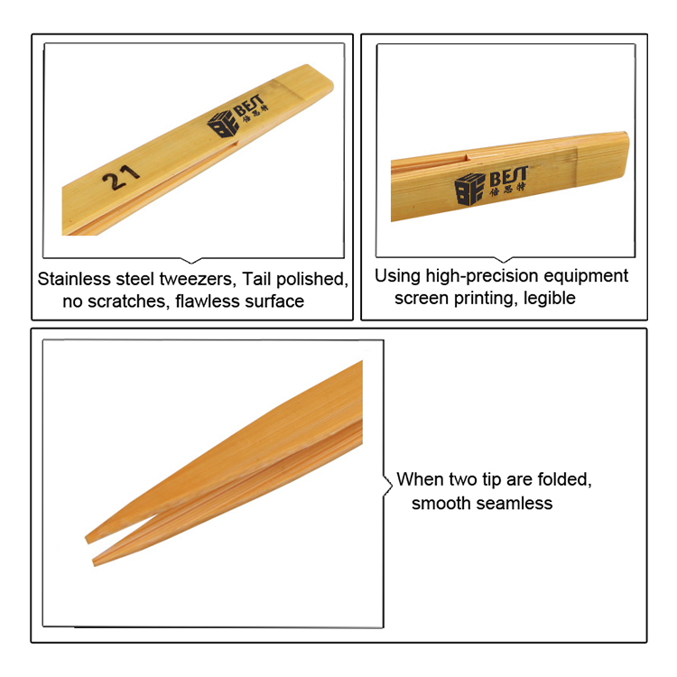BEST-BST-21-Industrial-Non-tooth-Anti-loss-Tweezer-Anti-static-Bamboo-Tweezers-1383384