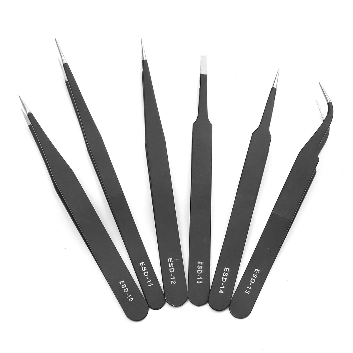 DANIU-6Pcs-Safe-Anti-static-Tweezers-Maintenance-Repair-Nippers-Forceps-Tools-Kit-ESD10-15-1190537