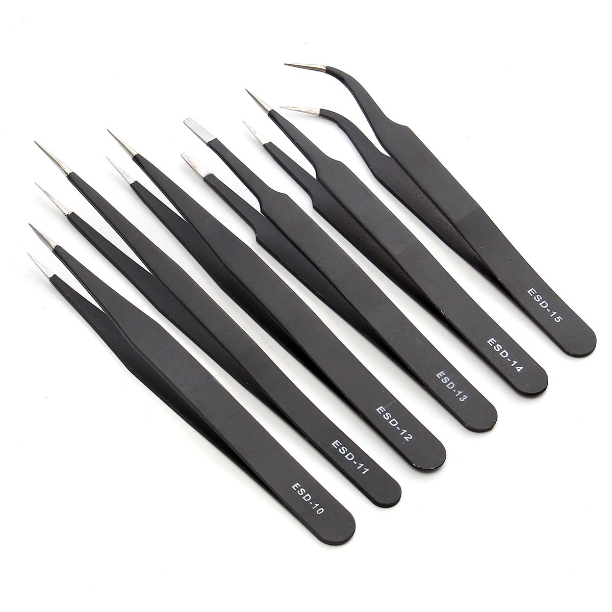 DANIU-6Pcs-Safe-Anti-static-Tweezers-Maintenance-Repair-Nippers-Forceps-Tools-Kit-ESD10-15-1190537