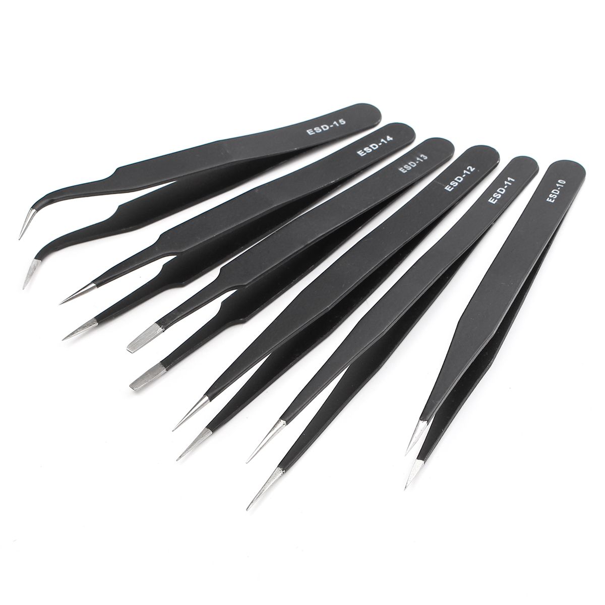 DANIU-6Pcs-Safe-Anti-static-Tweezers-Maintenance-Repair-Nippers-Forceps-Tools-Kit-ESD10-15-1190537