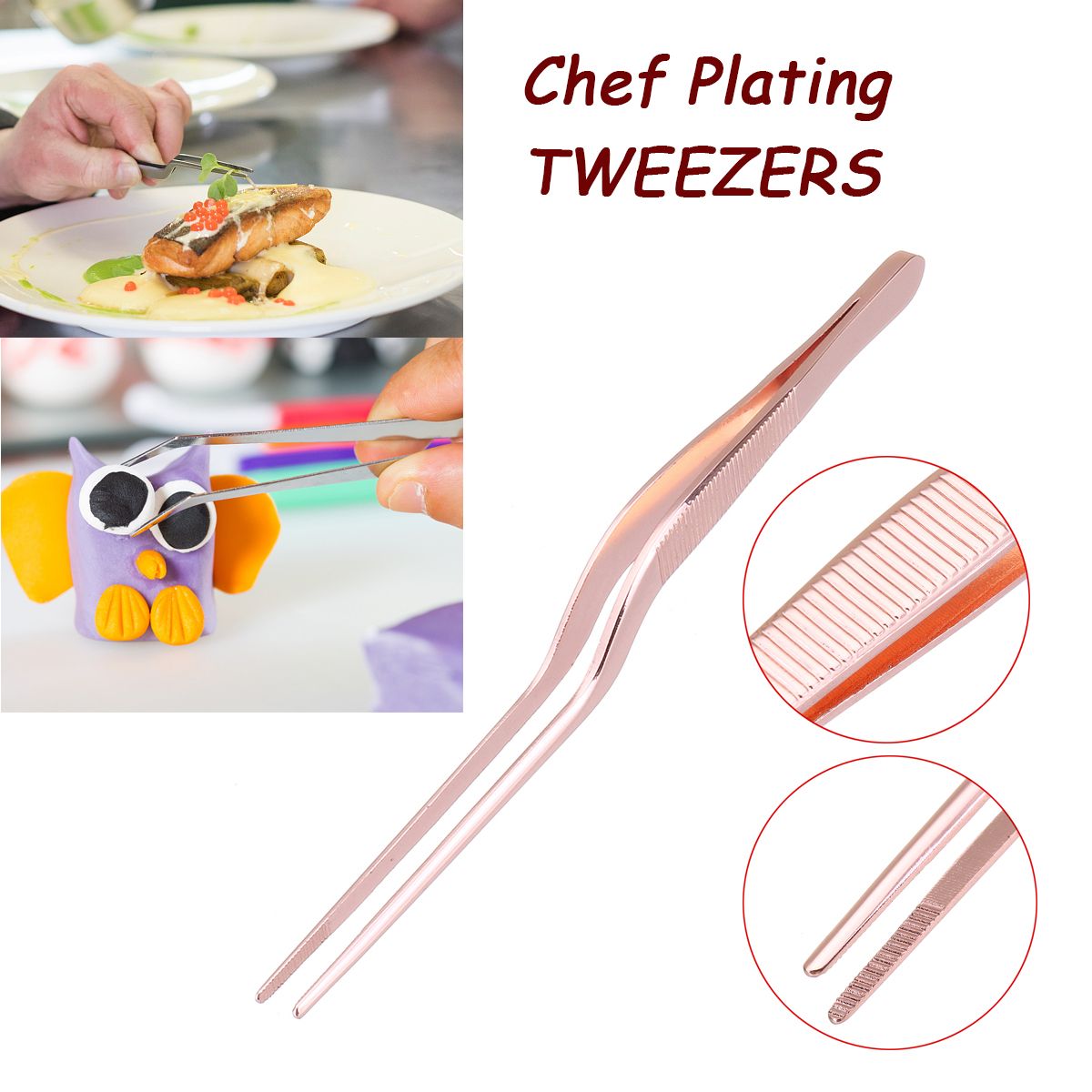 Stainless-Steel-Offset-Tweezer-Chef-Plating-Tongs-Serving-Presentation-Rose-Gold-1368952