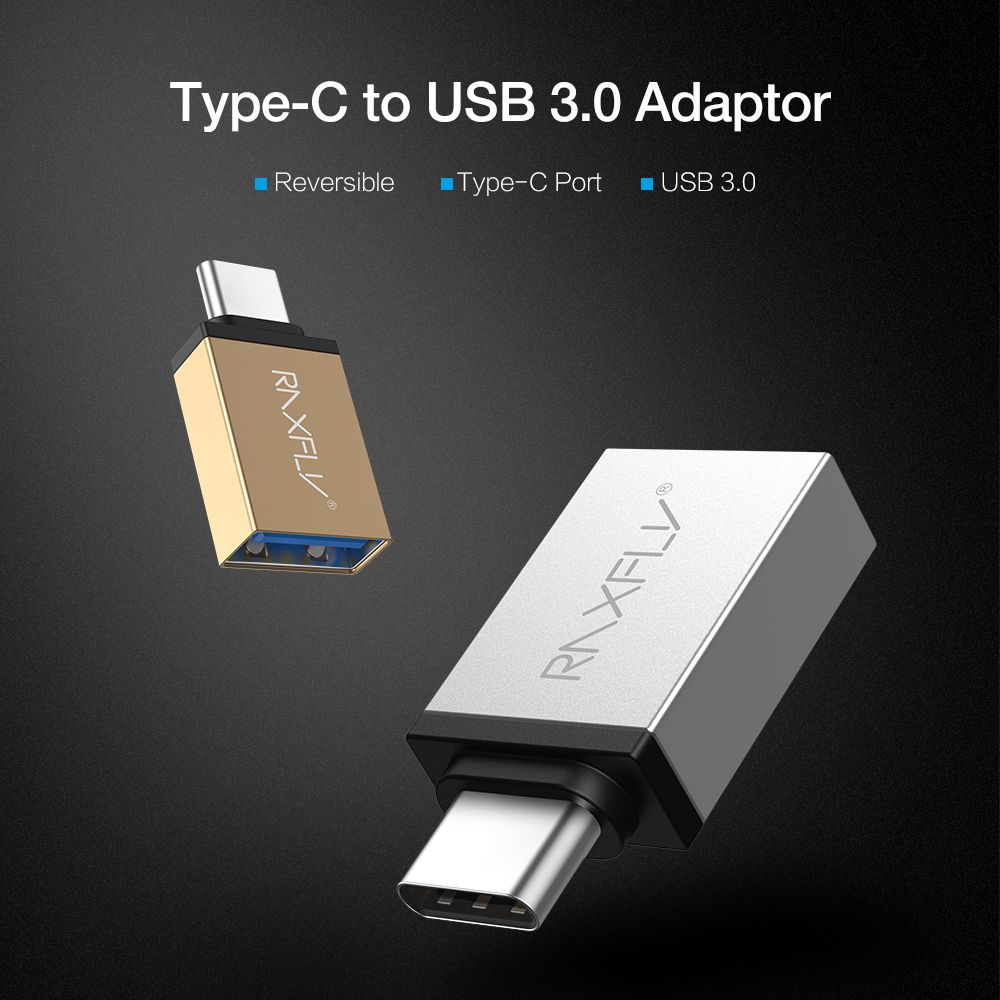 RAXFLY-Type-C-To-USB-30-OTG-Adapter-Converter-For-Oneplus-5T-Mix-2-Mi-A1-HUAWEI-Mate-10-S9-1279016