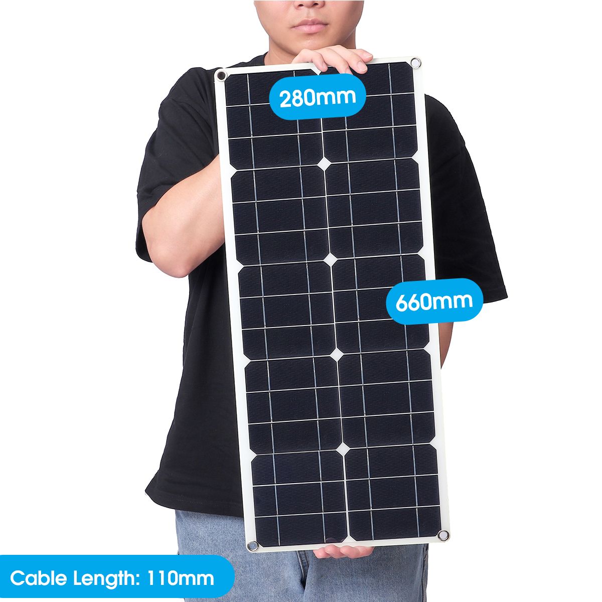 100W-18V-MonocrystalineSolar-Panel-Dual-12V5V-DC-USB-Charger-Kit-with-10A-Solar-Controller-amp-Cable-1558949