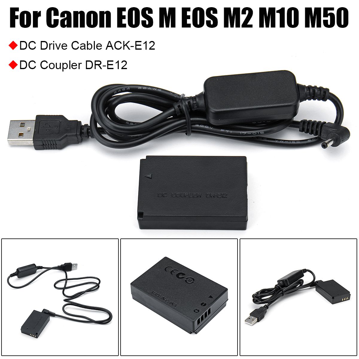 5V-USB-Cable-DC-84V-Power-BankDR-E-12-DC-Coupler-LP-E12-Dummy-Battery-for-Canon-EOS-M-EOS-M2-M10-M50-1640527