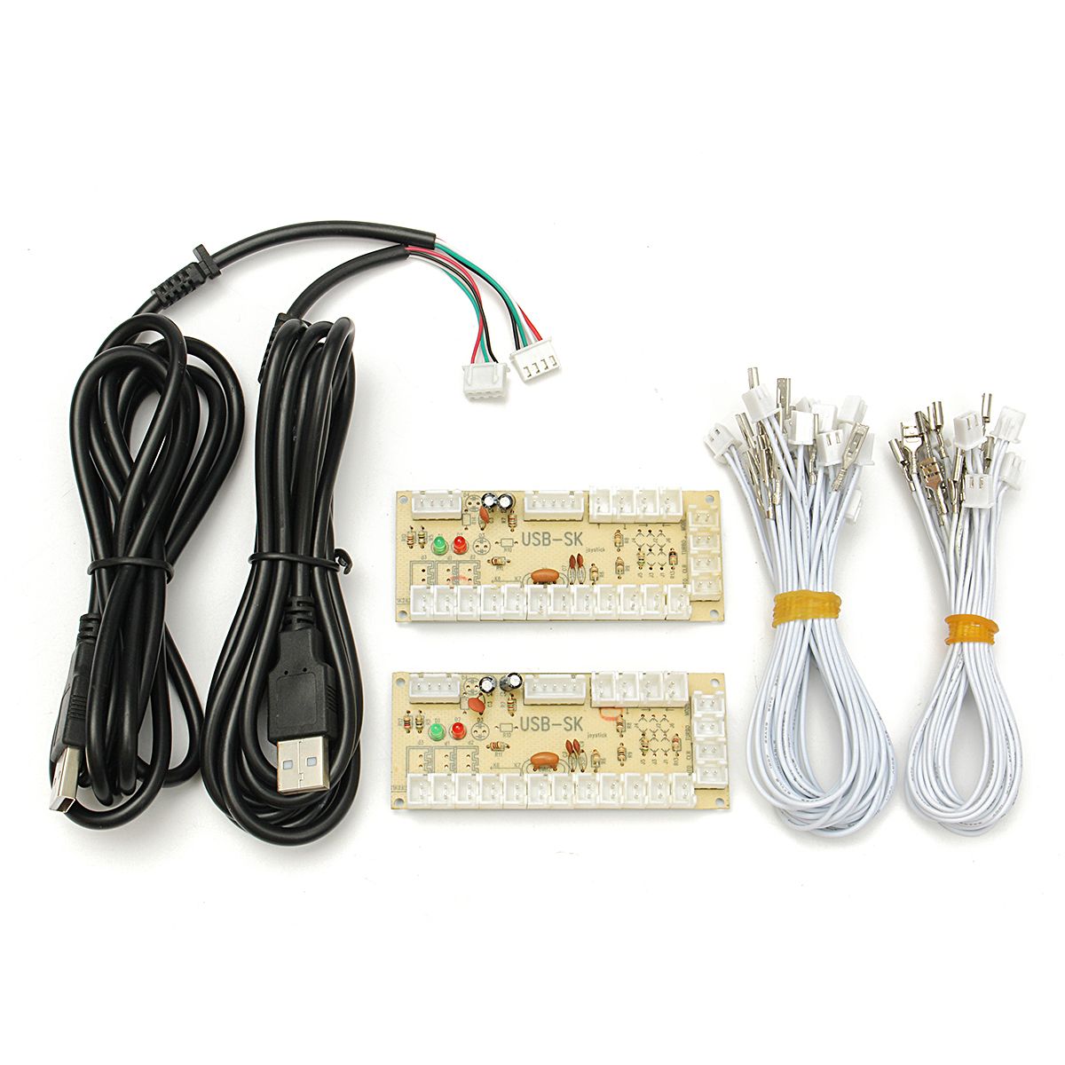 Arcade-Encoder-PC-To-2pin-Joystick--Happ-Button-48mm-Wires-Zero-Delay-USB-1159730