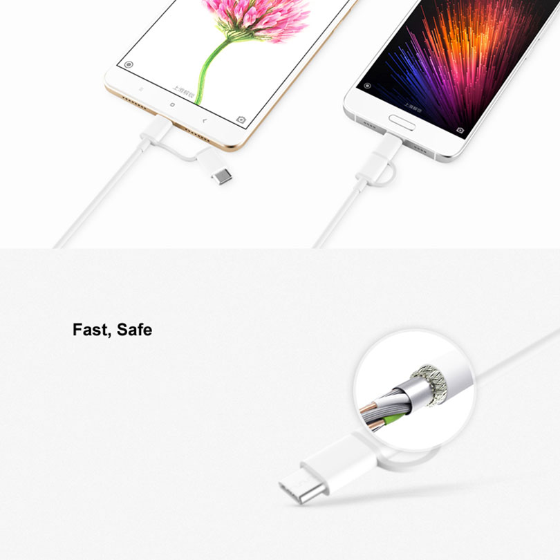 Bakeey-2-in-1-QC-30-Type-C-Micro-USB-Fast-Charging-Cable-1m-For-Oneplus5-6-Mi-A1-Note-4-1231507