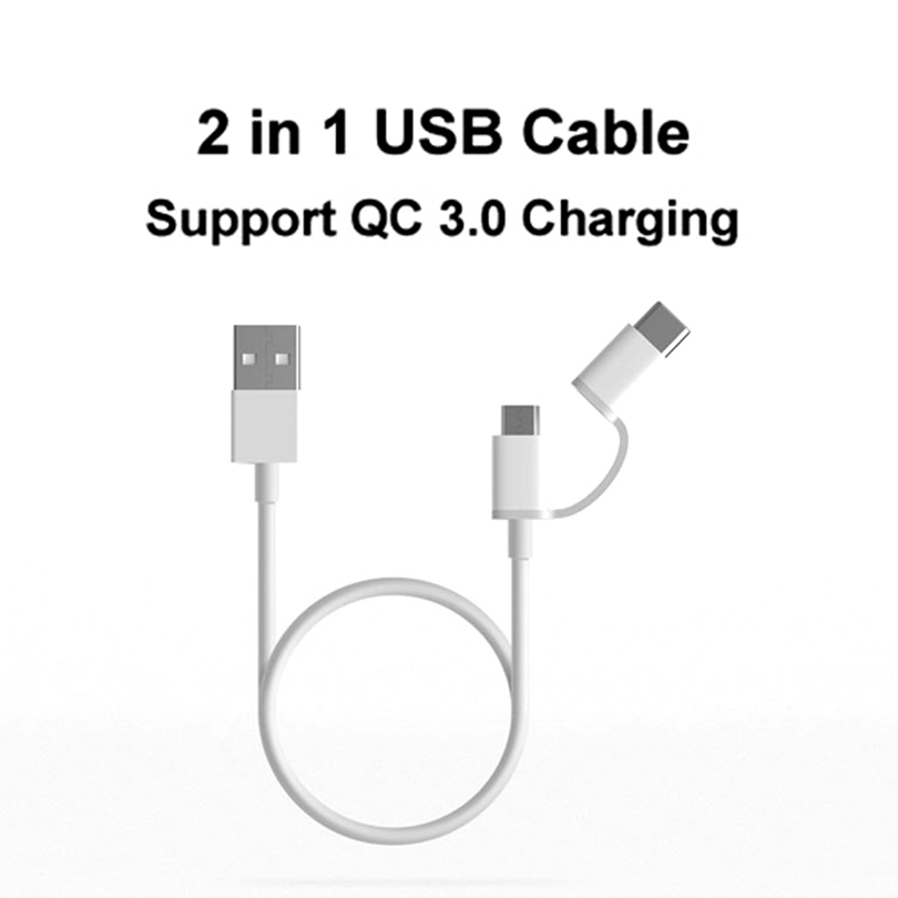 Bakeey-2-in-1-QC-30-Type-C-Micro-USB-Fast-Charging-Cable-30cm-For-Oneplus-5-6-Note-4x-1231060