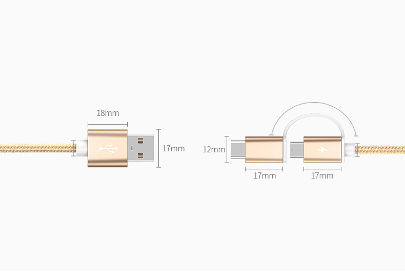 Bakeey-2-in-1-Type-C-Micro-USB-Nylon-Braided-Data-Charging-Cable-USB-20-for-6-Oneplus-S8-S7-1198446