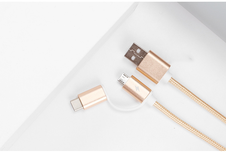 Bakeey-2-in-1-Type-C-Micro-USB-Nylon-Braided-Data-Charging-Cable-USB-20-for-6-Oneplus-S8-S7-1198446
