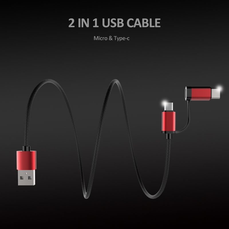 Bakeey-21A-Micro-USB-Type-C-2in1-Fast-Charging-Aluminum-Alloy-Braided-Wire-Data-Cable-For-HUAWEI-P30-1531987