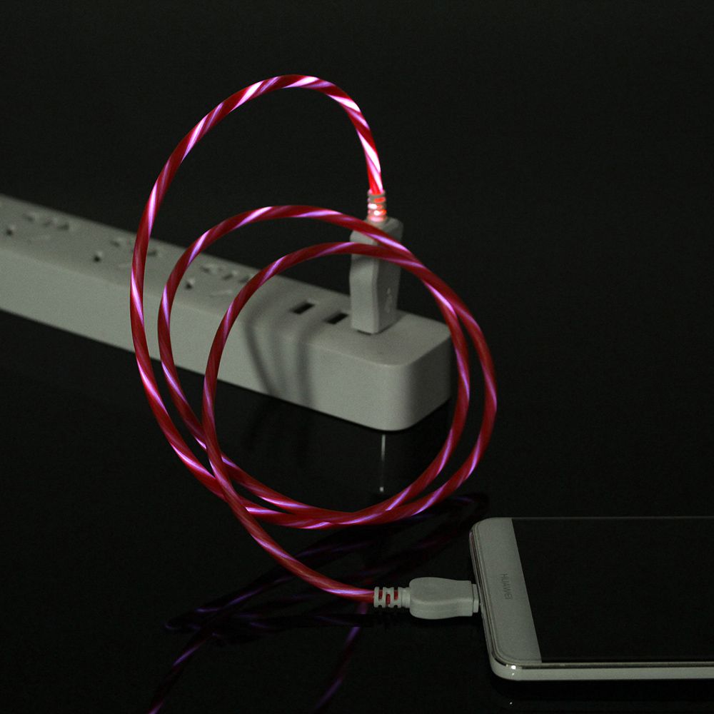 Bakeey-24A-Flowing-Light-Micro-USB-Fast-Charging-Data-Cable-1M-For-Smart-Phone-Tablet-1342761