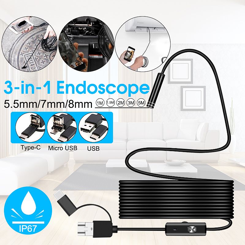 Bakeey-3-in-1-7mm-6Led-Type-C-Micro-USB-Borescope-Inspection-Camera-Soft-Cable-for-Android-PC-1193589