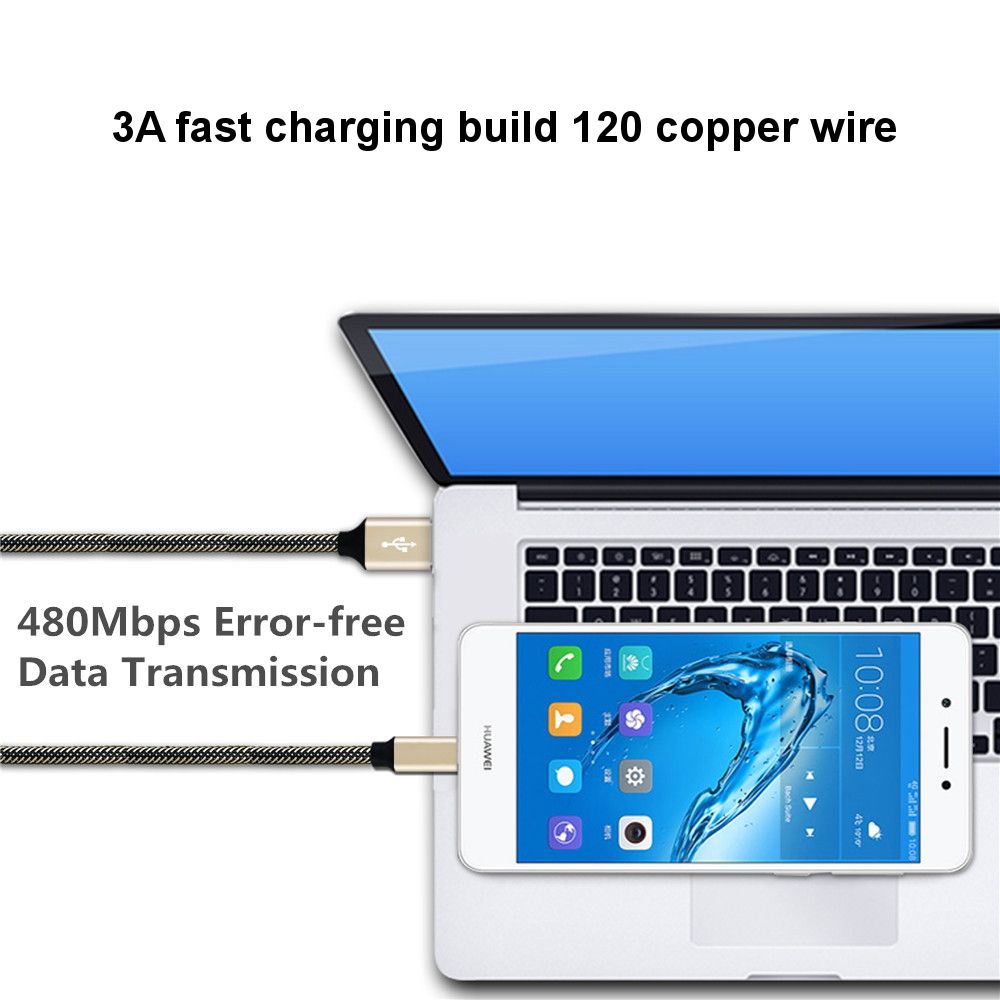 Bakeey-3A-Micro-USB-Braided-Fast-Charging-Data-Cable-28cm-For-Note-5-S7-Edge-S6-1234852