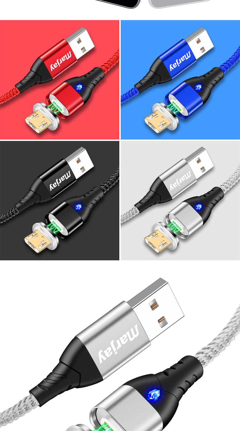 Bakeey-3A-Type-C-Micro-USB-LED-Indicator-Fast-Charging-Magnetic-Data-Cable-For-HUAWEI-OPPO-VIVO-1543907